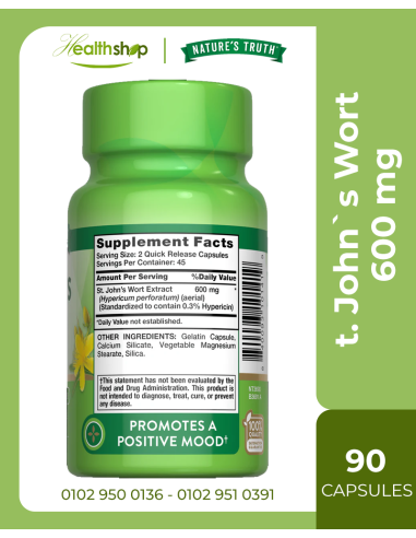 St. John`s Wort 600 mg - 90 Quick Release Capsules